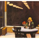 Edward Hopper: A snapshot-like painting of a lonely woman at night