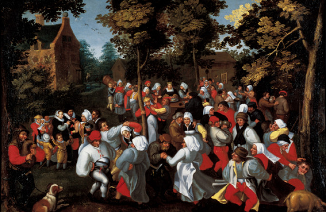 Pieter Brueghel il Giovane: Festa nuziale all'aperto (particolare) 
