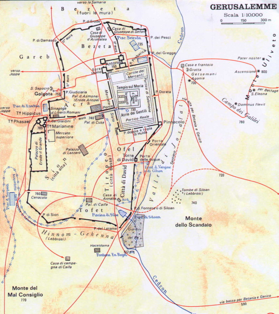 Pilato, Giuda e Matteo (I):  Gerusalemme grande mappa