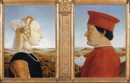 Altro esempio insigne della Pittura dell'Ineloquenza: Piero della Francesca: Ritratto dei Duchi di Urbino 