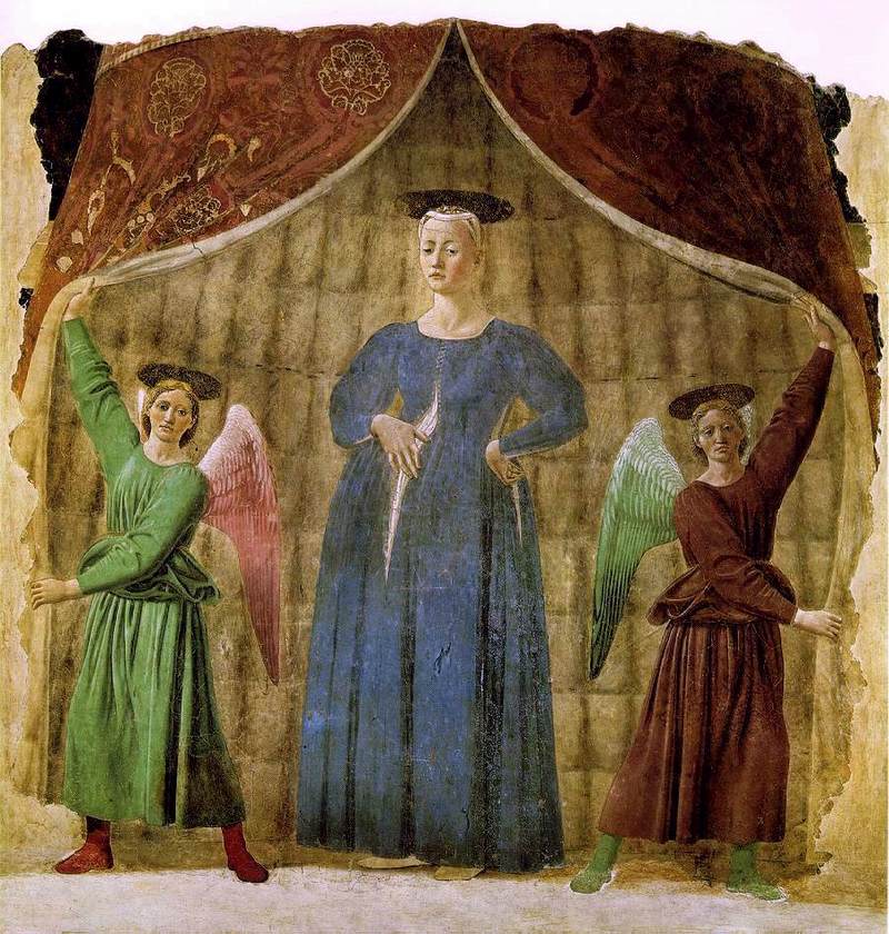 Piero della Francesca: Madonna del Parto. Altro esempio della pittura mistica e ineloquente del Nostro.