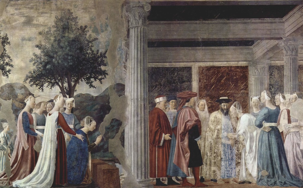 Pier della Francesca: La Regina di Saba di fronte al Re Salomone . La Pittura dell'Ineloquenza al servizio della cultura storico-teologica dell'Artista 