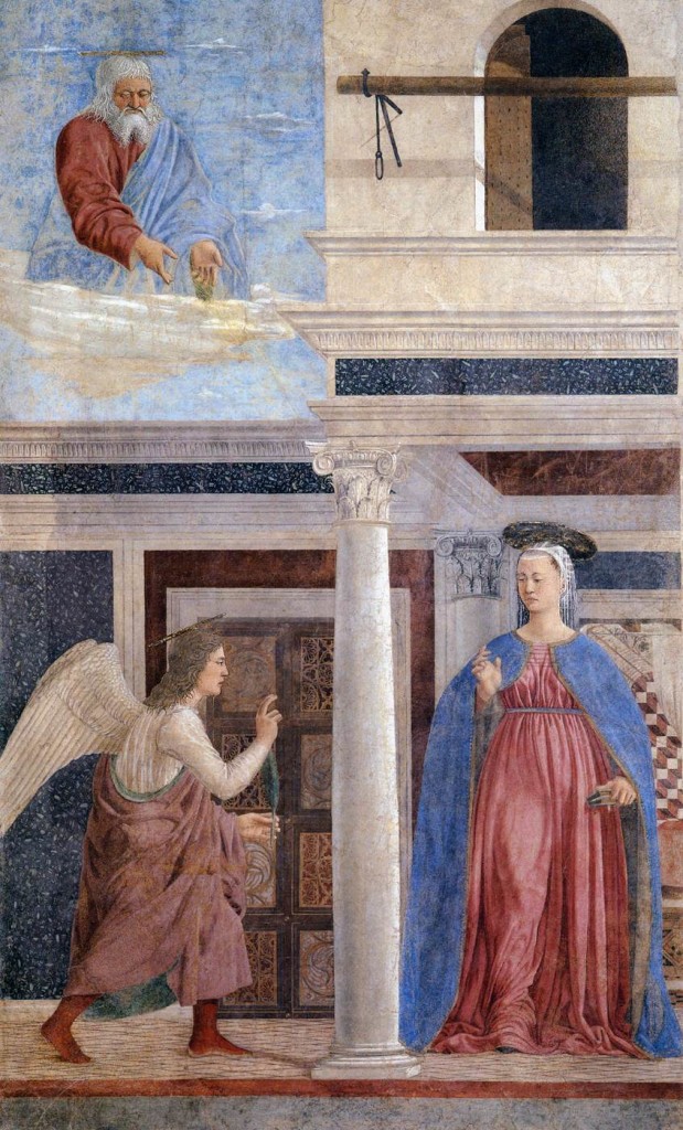 Piero della Francesca: L'Annunciazione. Qui, la Pittura dell'Ineloquenza é la Pittura della Mistica 