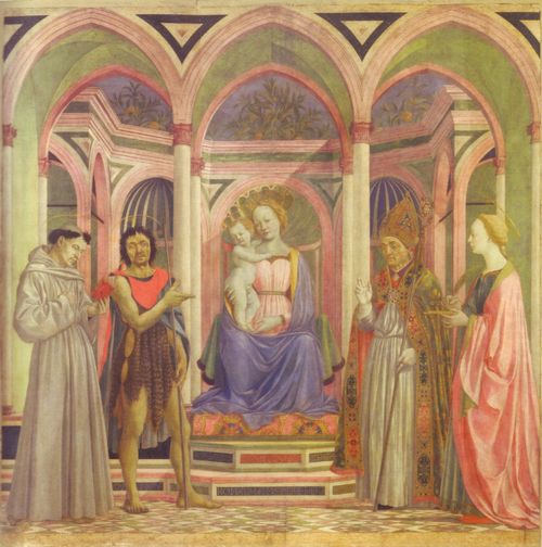  Piero della Francesca e e Domenico Veneziano Madona in trono con Santi
