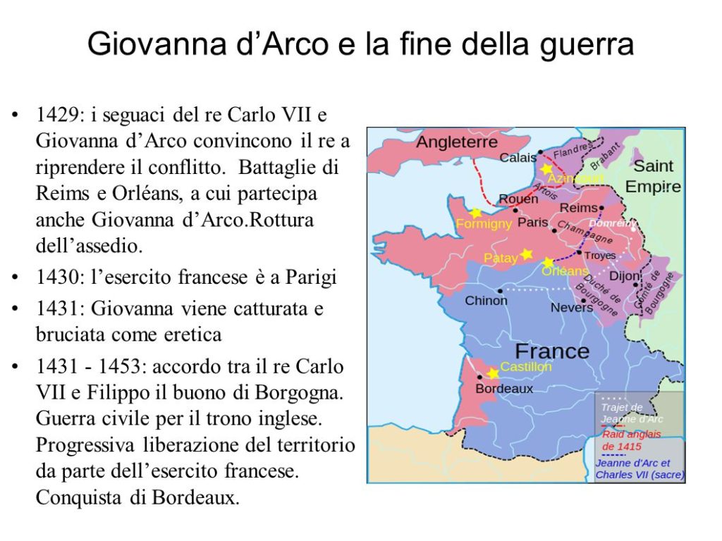 Giovanna (3) I Parte - Cartina geo-politica della Francia al 1431, data del Processo 