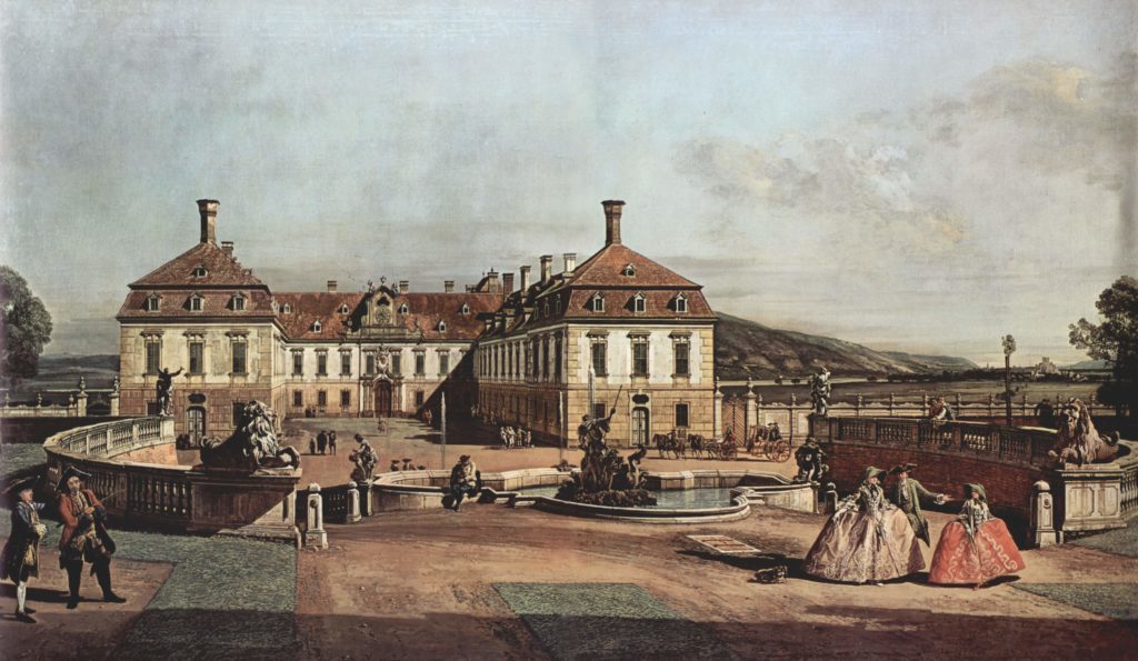 Bernardo Bellotto Vienna the-imperial-summer-residence-courtyard-1758