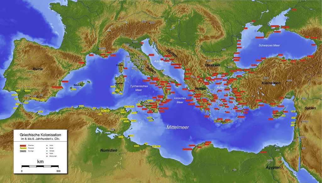 Platone! (1)- Colonizzazione Greca in Occidente, nel IV sec. a.C., ai tempi di Platone. 