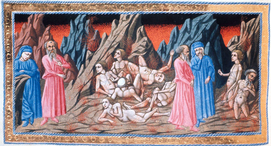 Priamo della Quercia: Dante e Virgilio nel Girone dei Consiglieri Fraudolenti (Ulisse, Diomede, Duca di Montefeltro) 